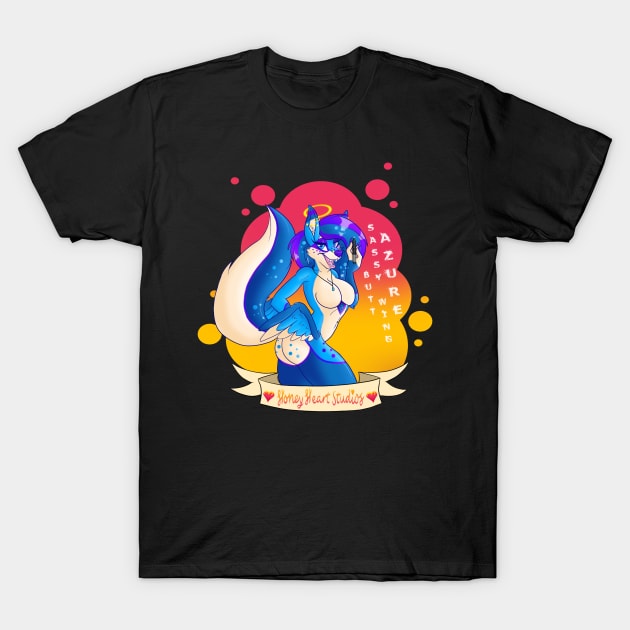 Azure Sassy Wing Butt T-Shirt by HoneyHeartStudios